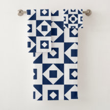 Minimalistische Quilt Navy White