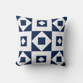 Minimalistische quilt navy witte kussenhoes kussen