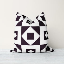 Minimalistische quilt zwart & wit kussen