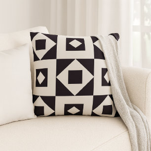 Minimalistische Quilt zwart-wit Sierkussen