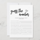 Minimalistische Raad het Nummer Vrijgezellenfeest  Kaart (Voorkant)