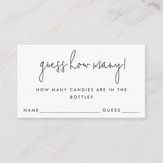 Minimalistische Raad hoeveel Kaart er is (Voorkant)