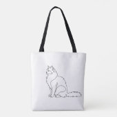 Minimalistische Ragdoll-kat Custom Name Boodschapp Tote Bag (Achterkant)