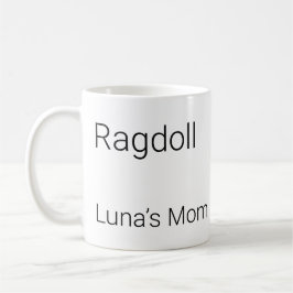 Minimalistische Ragdoll-kat met eigen naam koffiem Koffiemok