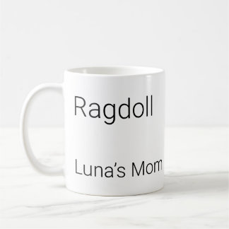 Minimalistische Ragdoll-kat met eigen naam koffiem Koffiemok