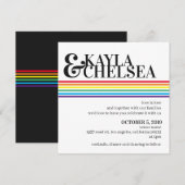 Minimalistische Rainbow bruiloft uitnodiging (Voorkant / Achterkant)