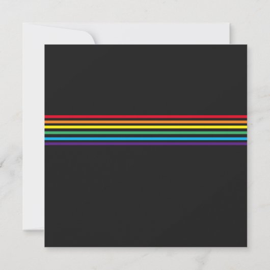 Minimalistische Rainbow bruiloft uitnodiging (Achterkant)