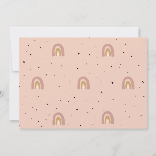 Minimalistische Rainbow Theme Blush Mosterd Roze B Kaart (Achterkant)