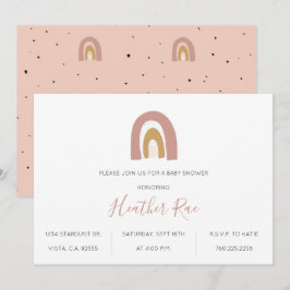 Minimalistische Rainbow Theme Blush Mosterd Roze B Kaart