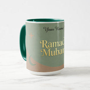 Minimalistische Ramadan Mubarak Goud & Salie Mok