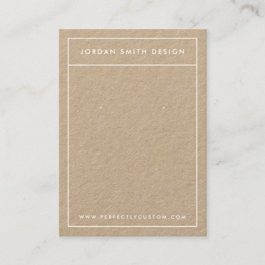 Minimalistische rand eenvoudige Kraft papier oorbe Visitekaartje (Voorkant)