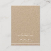 Minimalistische rand eenvoudige Kraft papier oorbe Visitekaartje (Achterkant)