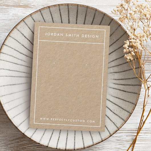 Minimalistische rand eenvoudige Kraft papier oorbe Visitekaartje