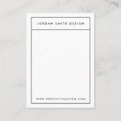 Minimalistische rand eenvoudige witte oorbellen ka visitekaartje (Voorkant)