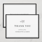 Minimalistische rand gebladerte blad bedankkaart (Voorkant / Achterkant)