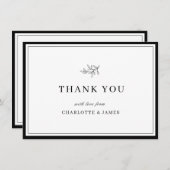 Minimalistische rand gebladerte blad dank je kaart (Voorkant / Achterkant)