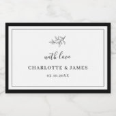 Minimalistische rand gebladerte Kaars Label Voedselcontainer Etiket (Enkel label)