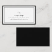 Minimalistische rand Leaf Wedding Website RSVP Enc Informatiekaartje (Voorkant / Achterkant)