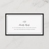 Minimalistische rand Leaf Wedding Website RSVP Enc Informatiekaartje (Voorkant)