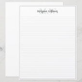 Minimalistische rand monogram briefpapier (Voorkant / Achterkant)