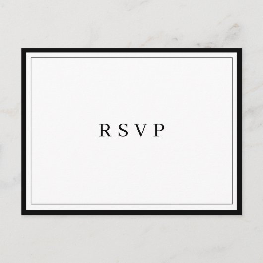 Minimalistische rand sierlijk blad RSVP kaart (Voorkant)
