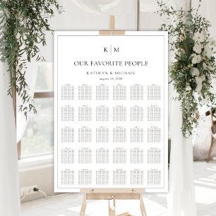 Minimalistische rand trouwtafel 30 zitplaatsen cha poster