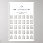 Minimalistische rand trouwtafel 30 zitplaatsen cha poster (Voorkant)