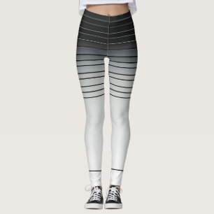 Minimalistische rasterlijnen in grijs en wit leggings