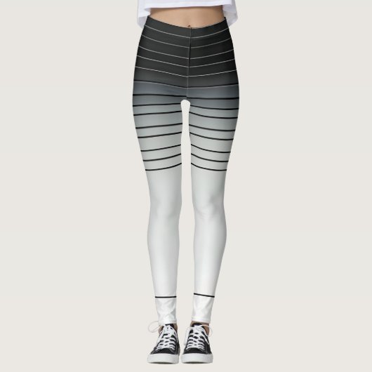 Minimalistische rasterlijnen in grijs en wit leggings (Voorkant)