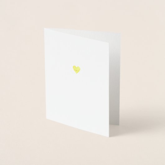 Minimalistische Real Gold Foil Heart Love Wenskaar Folie Kaarten (Voorkant)
