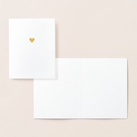 Minimalistische Real Gold Foil Heart Love Wenskaar Folie Kaarten (Display)