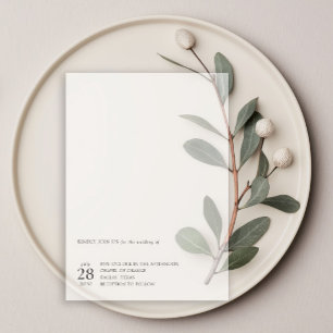 Minimalistische Real Vellum Overlay Black Wedding Vellum Uitnodigingen