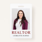 Minimalistische Realtor Photo Badge ID-Kaart (Voorkant)
