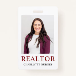 Minimalistische Realtor Photo Badge ID-Kaart