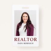 Minimalistische Realtor Photo Badge ID-Kaart (Voorkant)