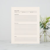Minimalistische Receptpagina Letter Grootte Modern (Staand voorkant)