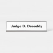 Minimalistische rechter White Bureau Naambordje (Voorkant)