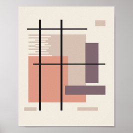 Minimalistische Rechthoekige Vormen in Evenwichtig Poster