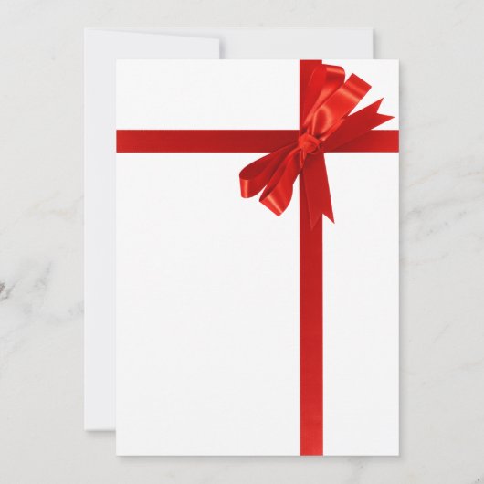 Minimalistische Red Bow Dirty Santa Gift Exchange Kaart (Achterkant)
