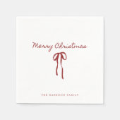 Minimalistische Red Bow Festival Servet (Voorkant)