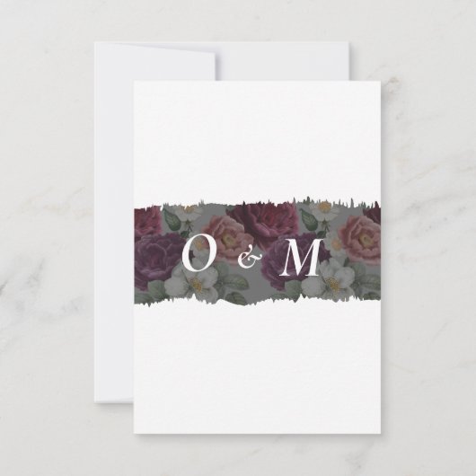 minimalistische Red Burgundy redt datum 2 foto Kaart (Achterkant)