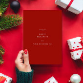 Minimalistische Red Business Feestdagenkaart