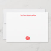 Minimalistische Red Chrysanthemum Flat Note Kaart Notitiekaartje (Voorkant)