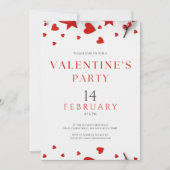 Minimalistische Red Hearts Border Valentijns's Par Kaart (Voorkant)