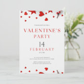 Minimalistische Red Hearts Border Valentijns's Par Kaart (Staand voorkant)
