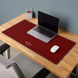 Minimalistische Red Maroon Twee Monogram Kantoor Bureaumat