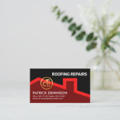 Minimalistische Red Roof Home Reparaties Visitekaartje (Staand voorkant)