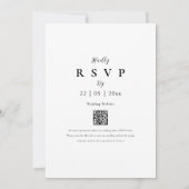 Minimalistische Red Rose Elegant Script QR-code Kaart (Achterkant)