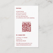 Minimalistische Red White Life Coach Company Visitekaartje (Achterkant)