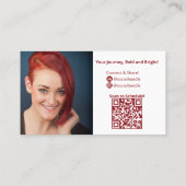 Minimalistische Red White Life Coach Persoonlijk Visitekaartje (Achterkant)